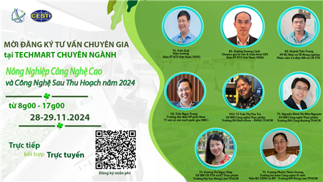 Mời đăng ký tư vấn chuyên gia miễn phí Techmart chuyên ngành “Nông nghiệp công nghệ cao và Công nghệ sau thu hoạch năm 2024”